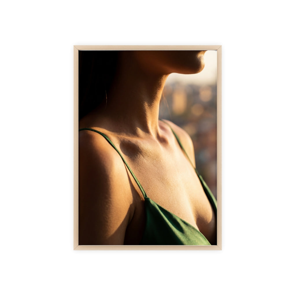 Poster with Wooden Frame - Sunlit Portrait