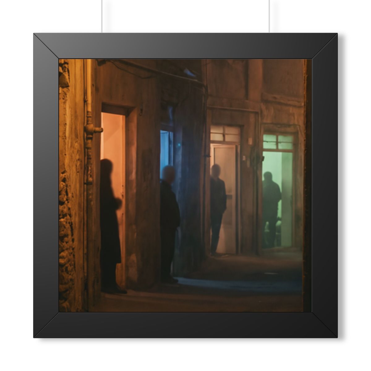 Framed Vertical Poster - Shadowed Alleyway Mystery Art Print...