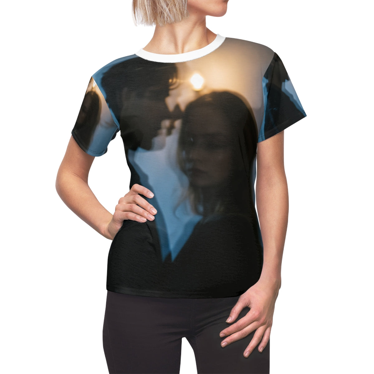 Women's Cut & Sew Tee - Midnight Reflection - Moody Casual...