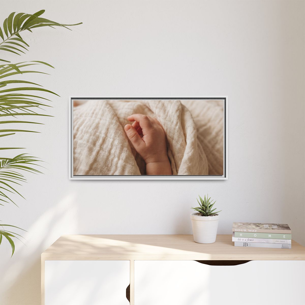 Framed Matte Canvas - Neutral Nursery — White / 1.25"