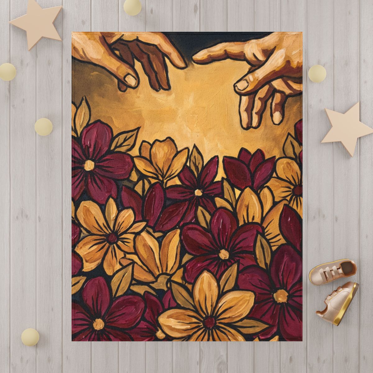 Renaissance Floral Hands Toddler Blanket