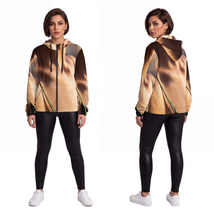 Golden Hour Women's Zip Hoodie - Emerald Sunkissed