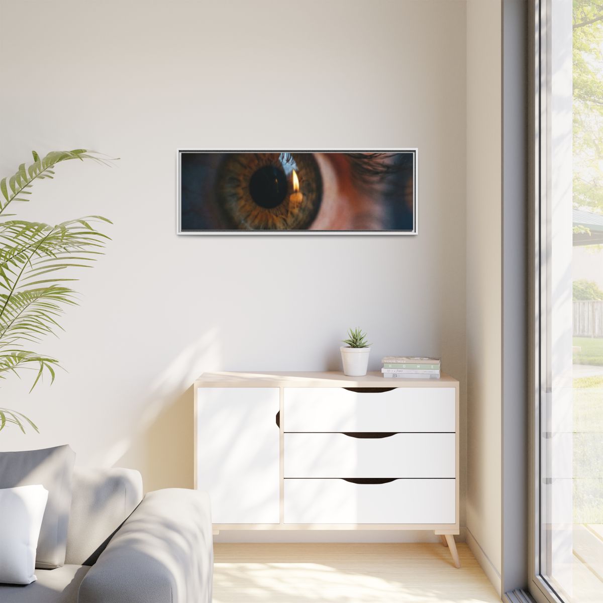 Matte Canvas, Framed - Amber Iris Reflection Fine Art Print...