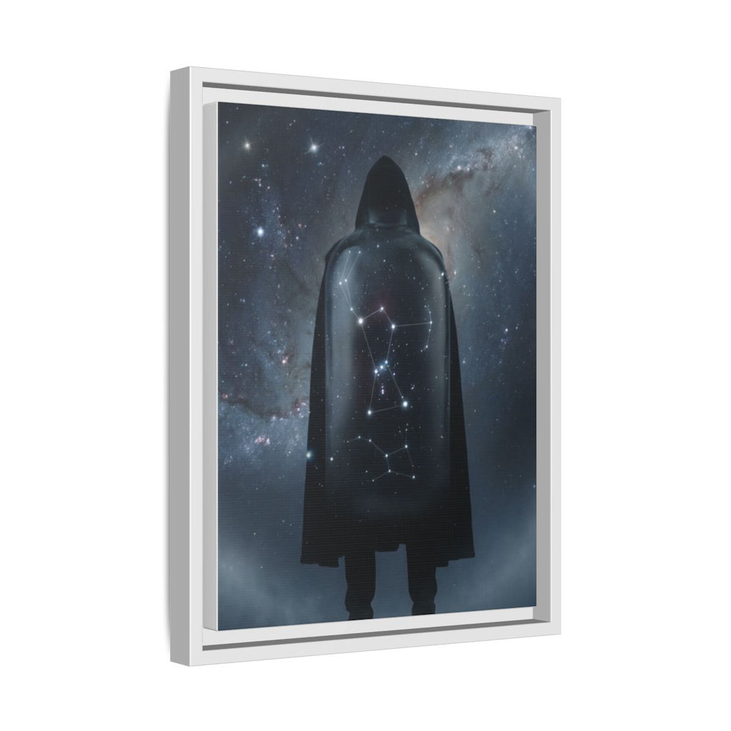 Framed Matte Canvas - Cosmic Sentinel — White / 1.25" (8×10, 9×12, 11×14, 12×16, 10×20, 12×18, 16×20, 16×24, 18×24, 12×36, 20×24, 16×32, 20×30, 24×30, 24×32, 16×48, 24×36, 24×48, 30×40, 20×60, 32×48, 30×60 & 40×60)