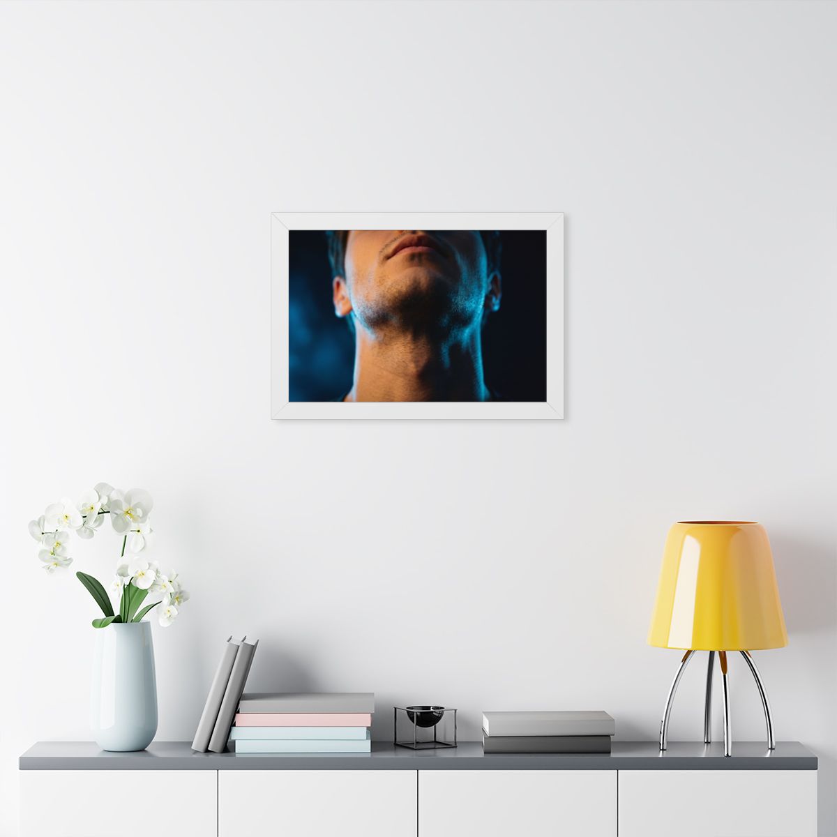 Framed Horizontal Poster - Neon Horizon Portrait — White......