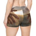 Women's Shorts with Golden Hour Hand Art