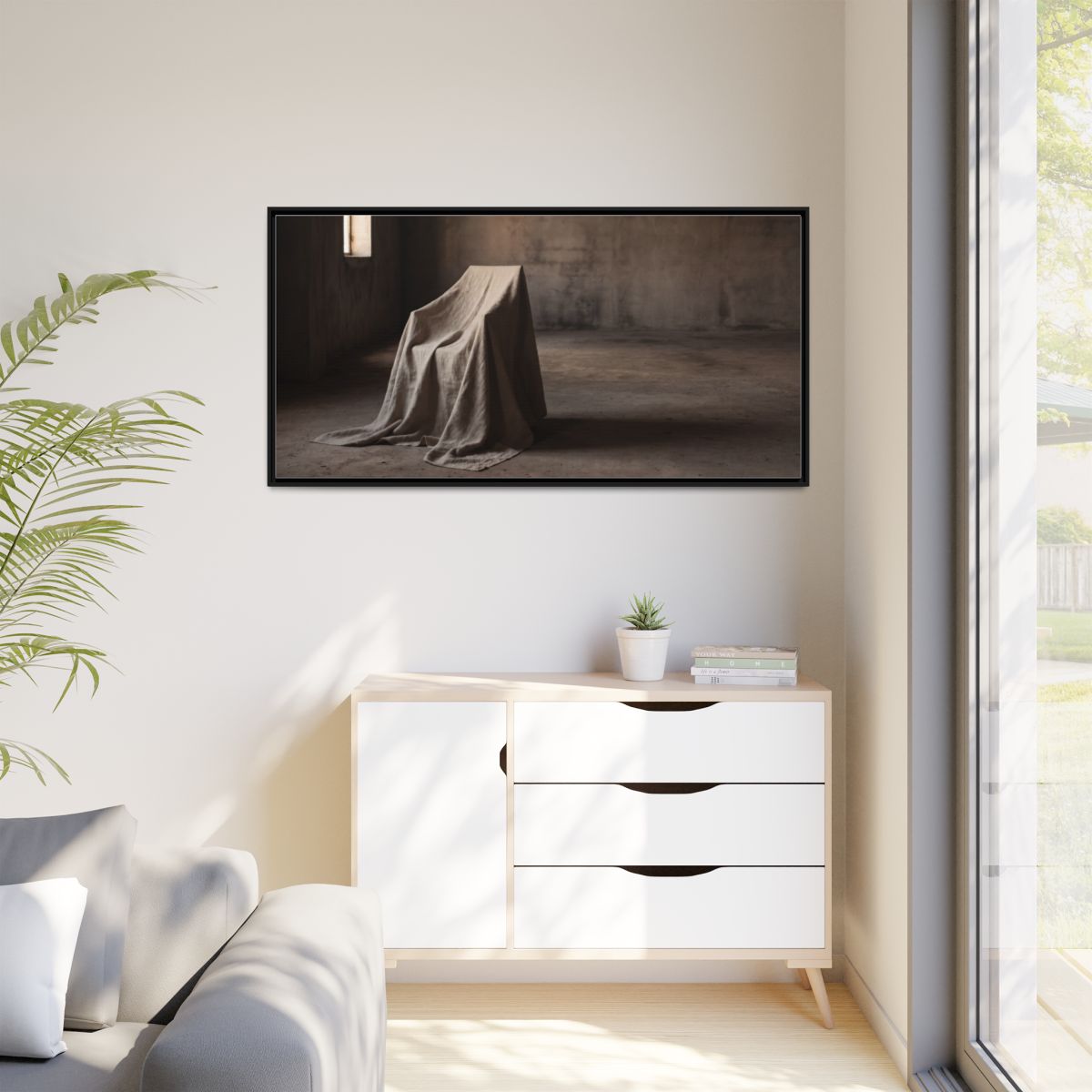 Matte Canvas, Framed - Draped Silence Still Life Art... |...
