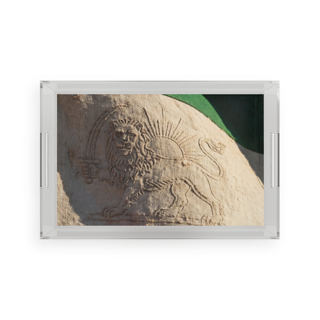 Acrylic Serving Tray - Persian Lion and Sun Flag | Echovira...