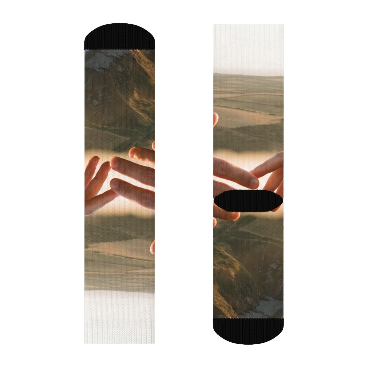 Crew Socks - The Infinite Touch | Ethereal Coastal Art |...