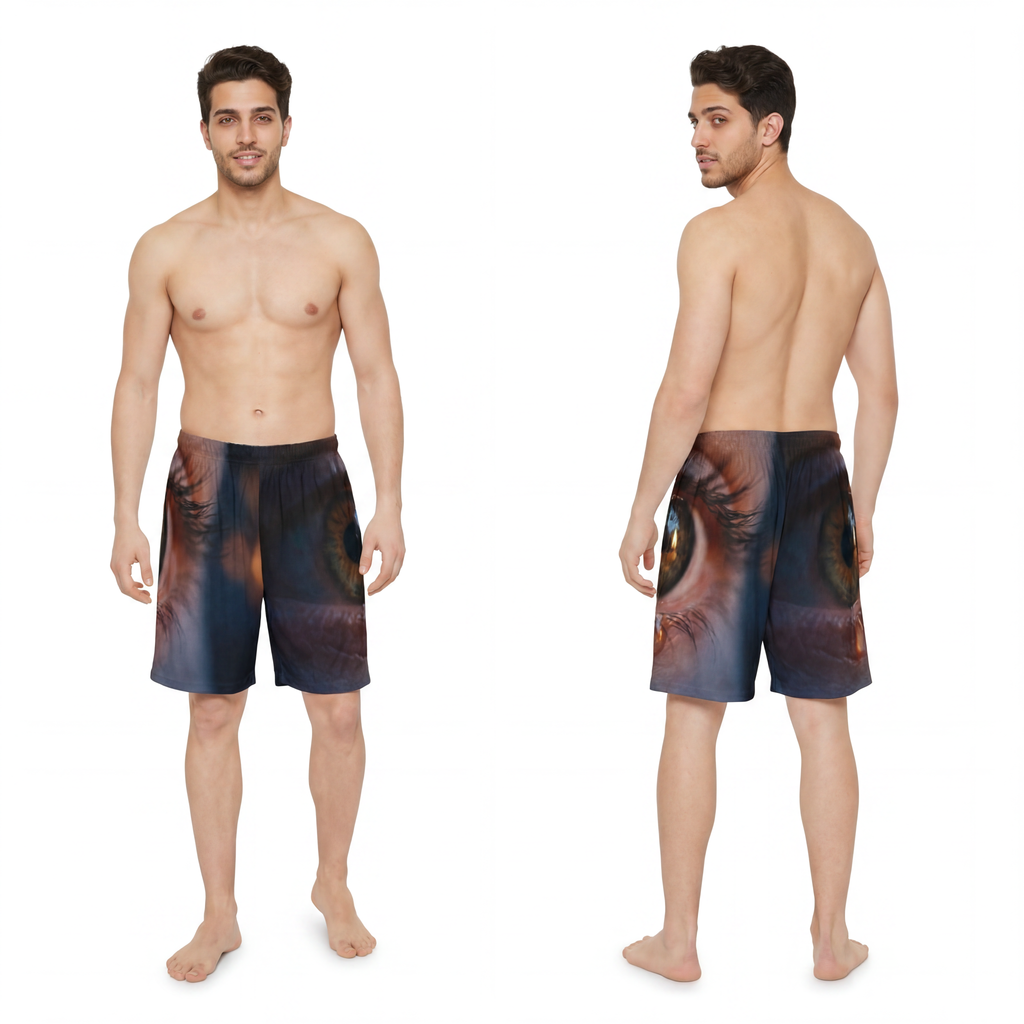 Men's Sports Shorts - Silent Reverie Eye Art | Echovira...