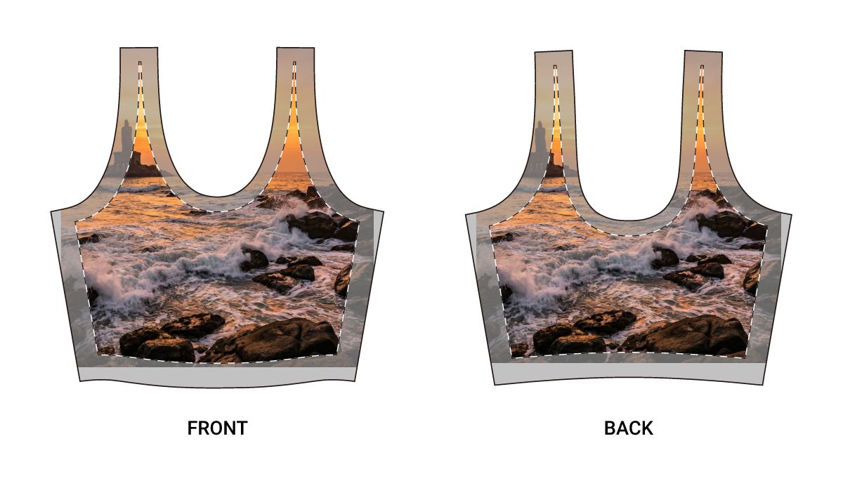 Sports Bra - Ocean Sunset Flow Energy