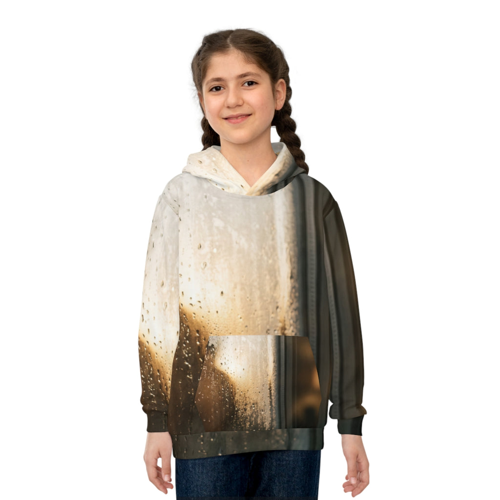 Kids Hoodie with Misty Silhouette Art