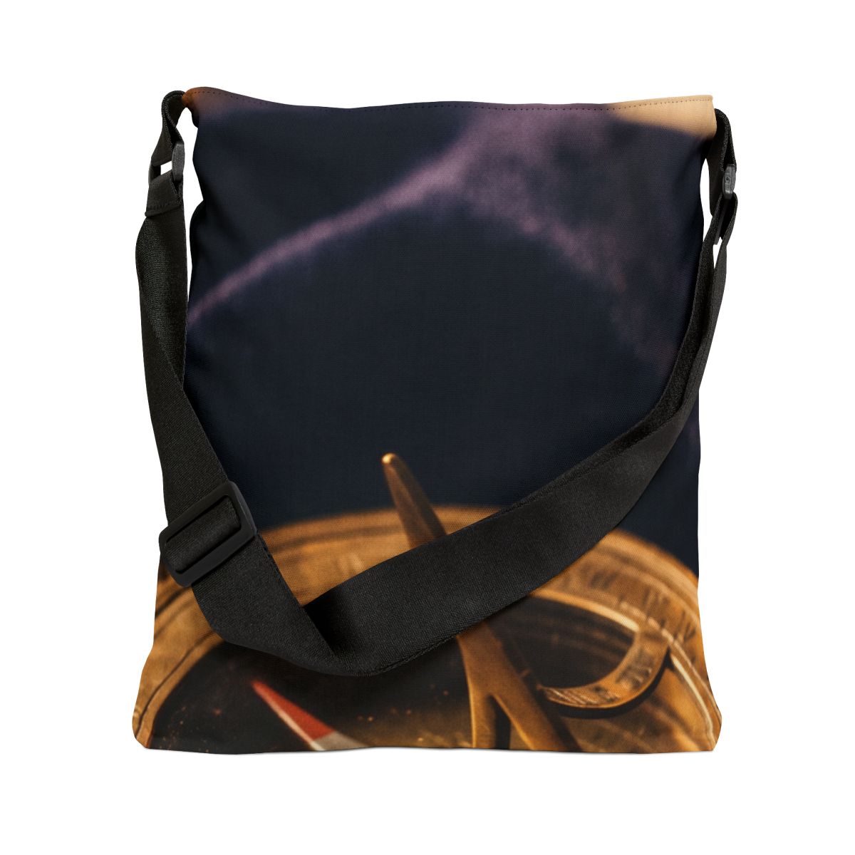 Adjustable Tote Bag with Vintage Brass Sundial