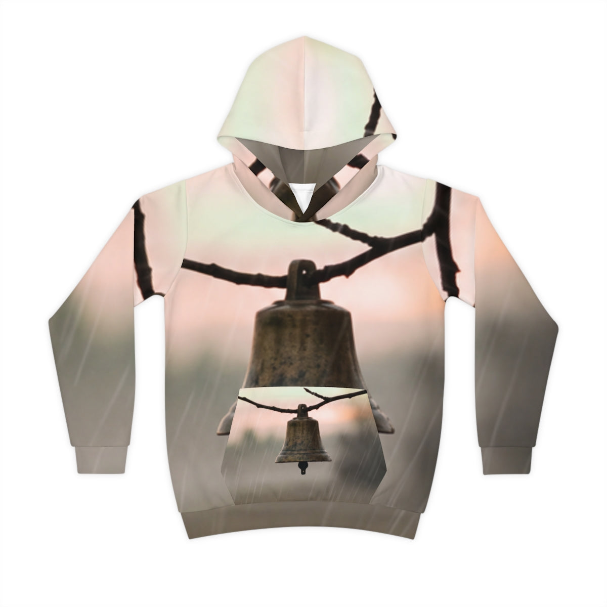 Children's Hoodie with Solitary Brass Bell Art