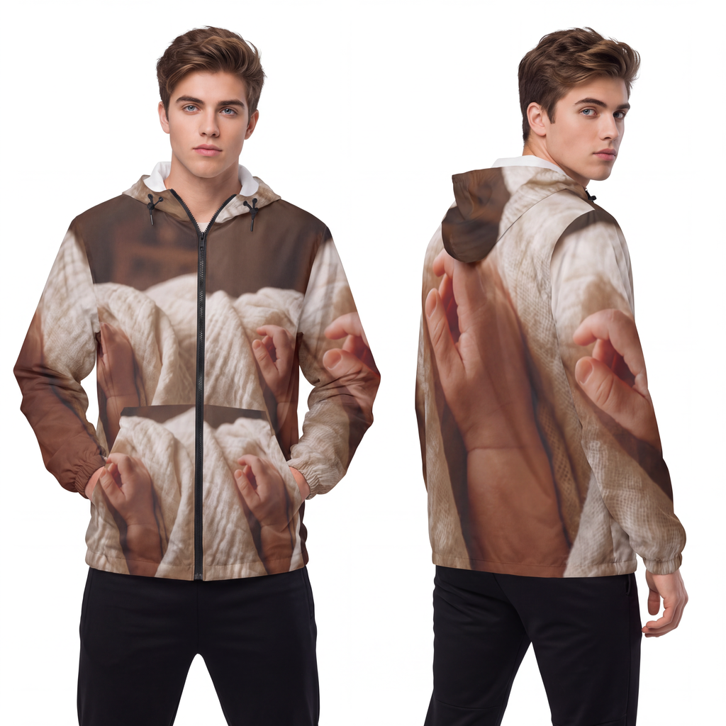 Men's Windbreaker Jacket - Cozy Cream Comfort | Echovira...