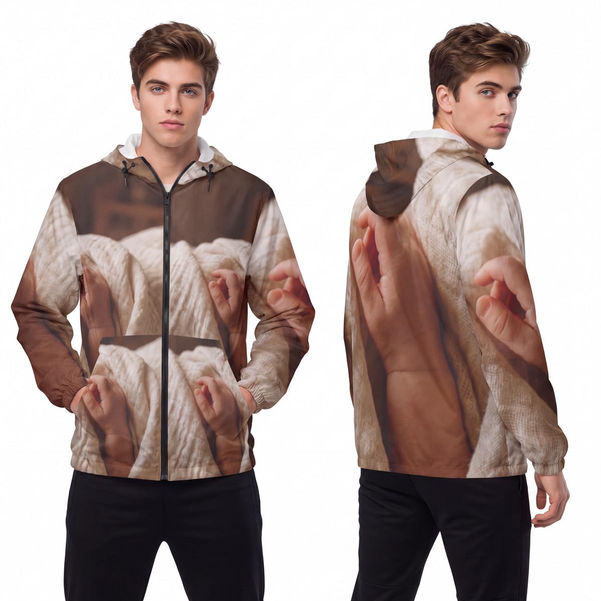Men's Windbreaker Jacket - Cozy Cream Comfort | Echovira...