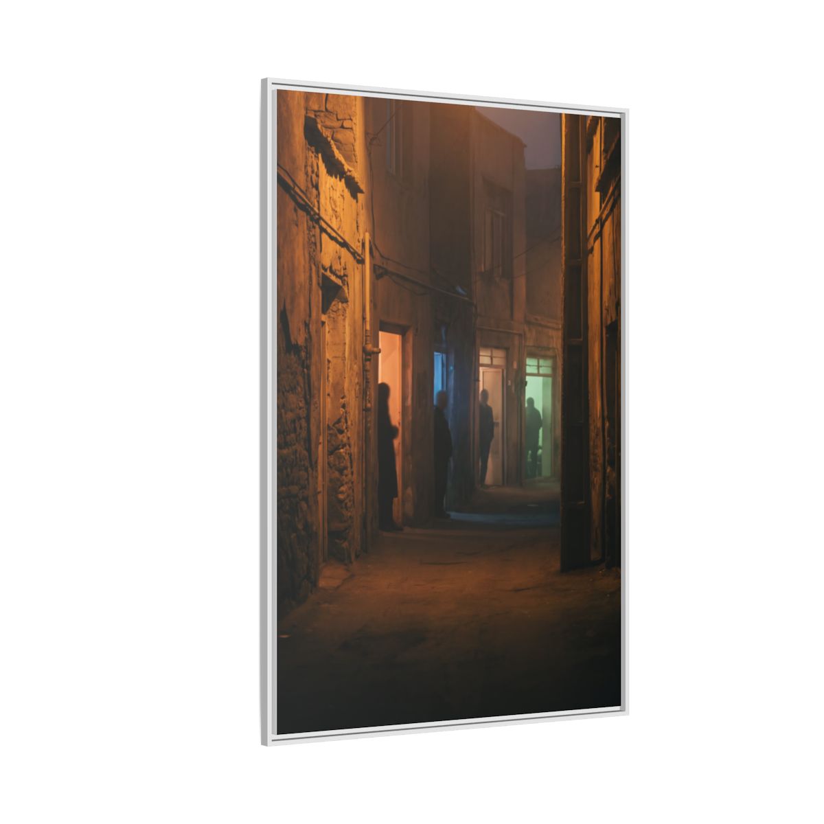 Matte Canvas, Framed - Shadowed Alleyway Mystery Art Print (8×10, 9×12, 11×14, 12×16, 10×20, 12×18, 16×20, 16×24, 18×24, 12×36, 20×24, 16×32, 20×30, 24×30, 24×32, 16×48, 24×36, 24×48, 30×40, 20×60, 32×48, 30×60 & 40×60)