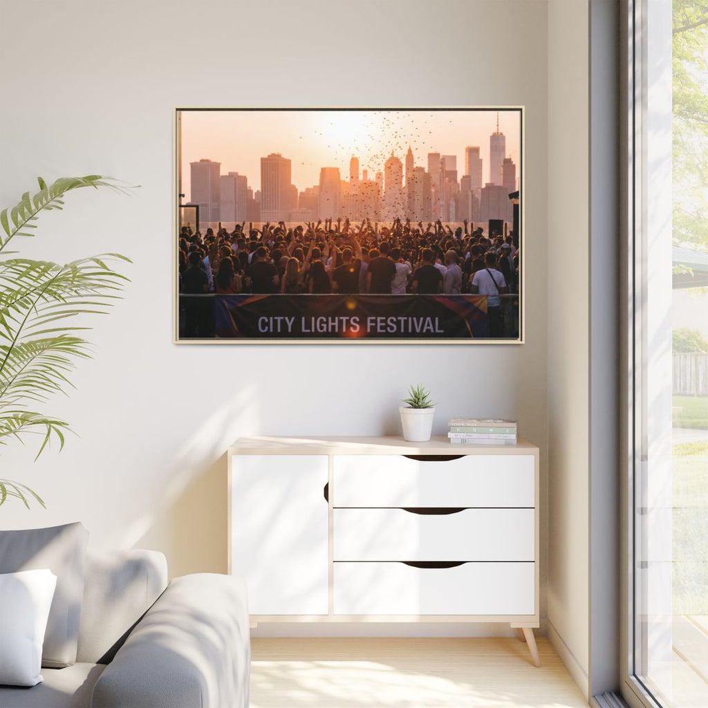 Framed Matte Canvas - City Lights Festival (10×8, 12×9... |...