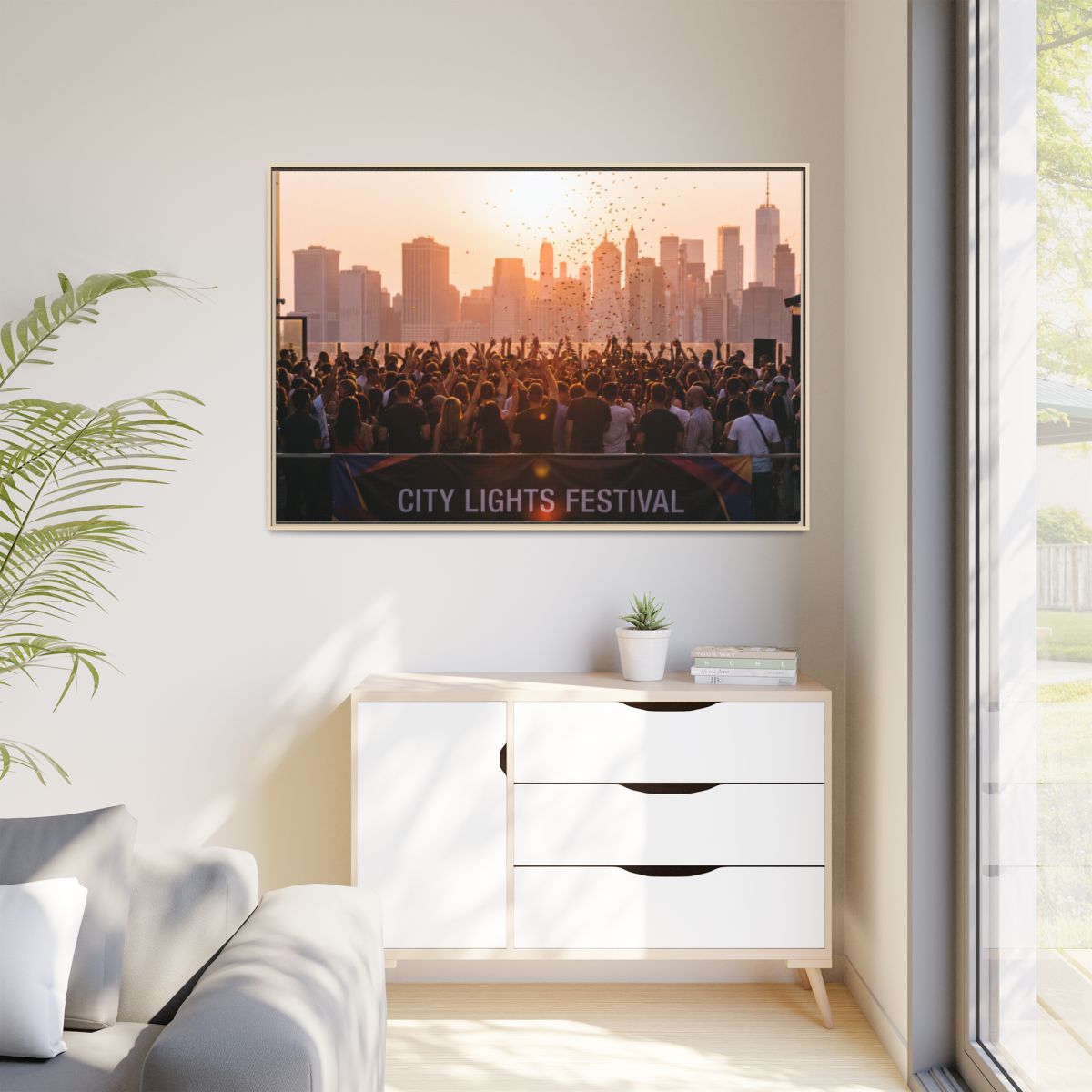 Framed Matte Canvas - City Lights Festival (10×8, 12×9... |...