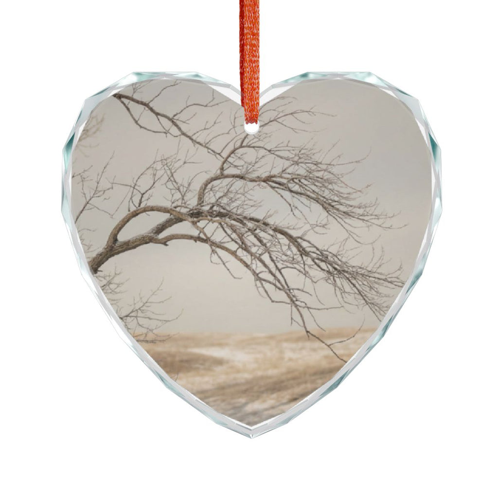 Crystal Glass Ornament - Whispering Branches Winter Field......