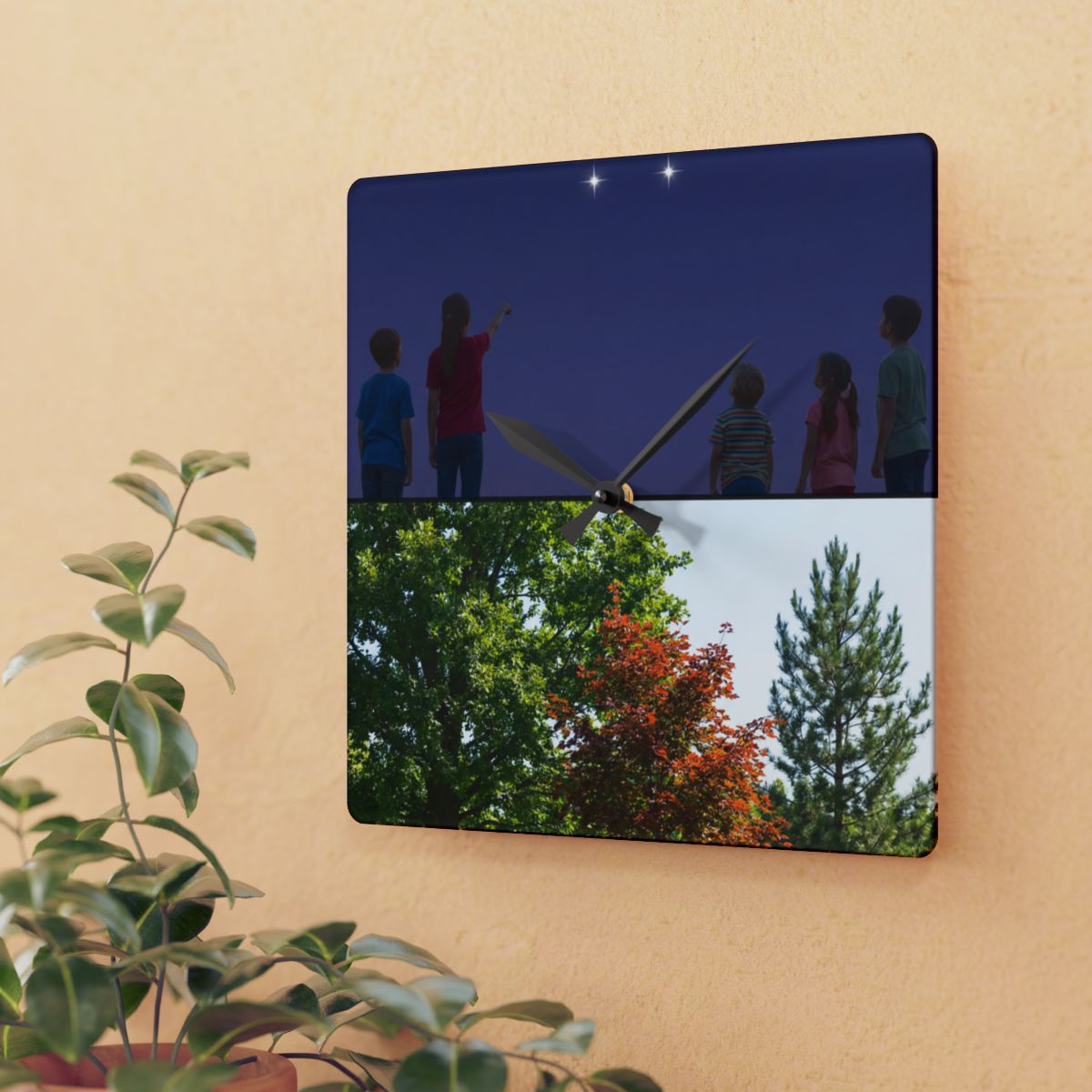 Acrylic Wall Clock - Stargazer Woods