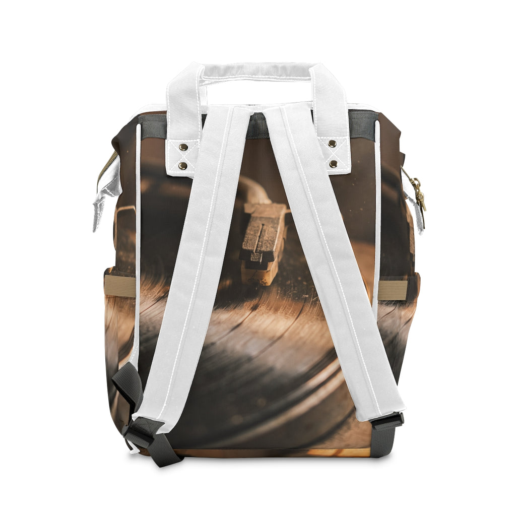 Vintage Turntable Art Diaper Backpack