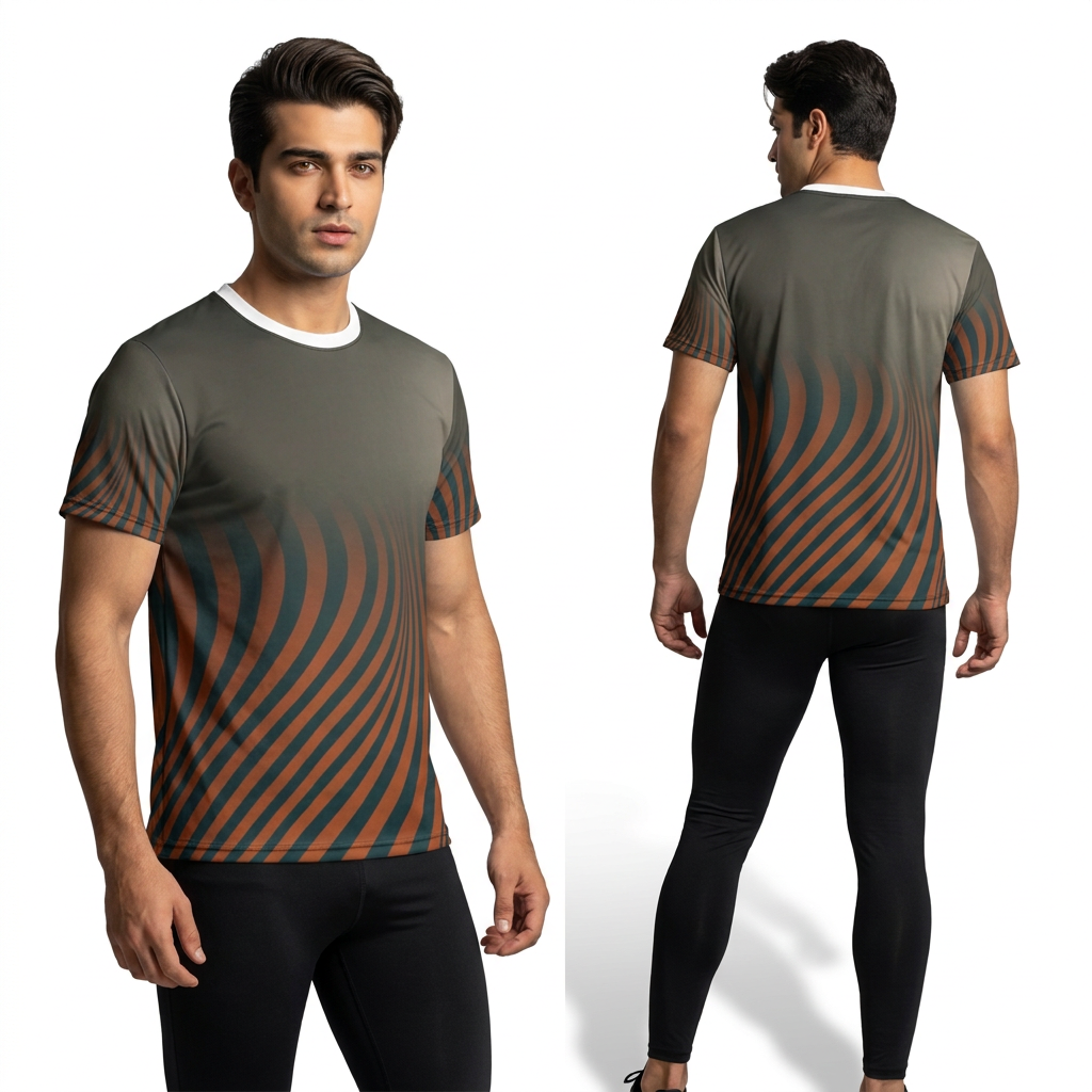 Men's Unisex Cut & Sew Tee - Op-Art Waves
