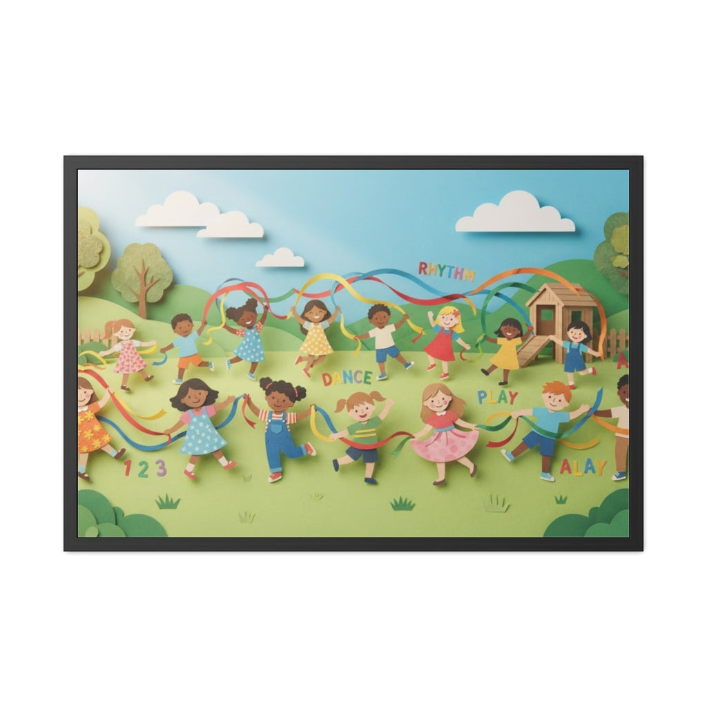 Framed Poster - Joyful Meadow Ribbon Dance (10×8, 12×8... |...
