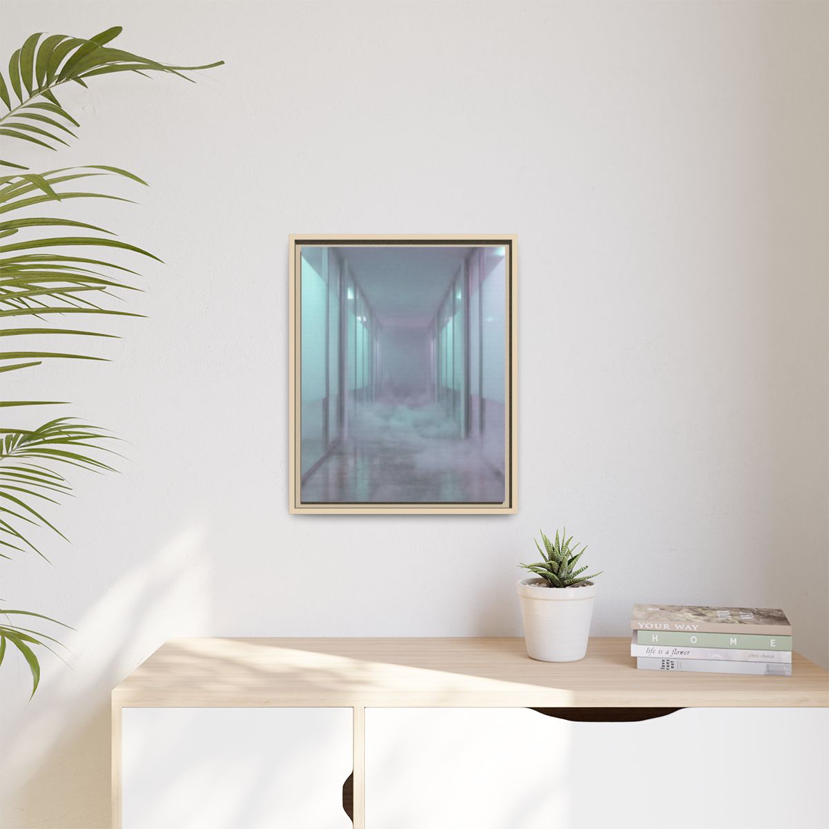 Matte Canvas, Framed - Liminal Corridor Fog Art Print —... |...