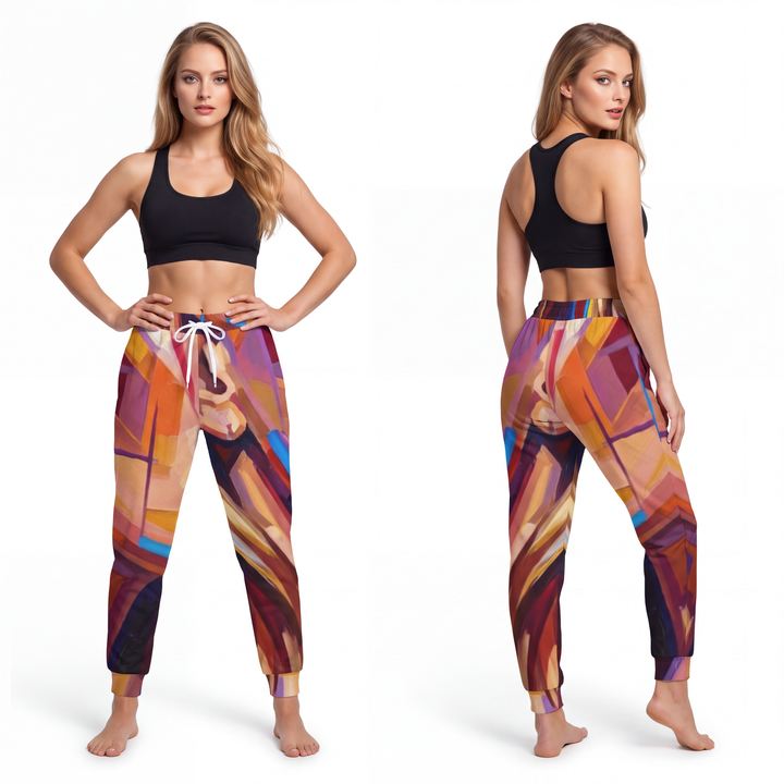 Damen-Sport-Jogginghose – Fractured Blue Glow