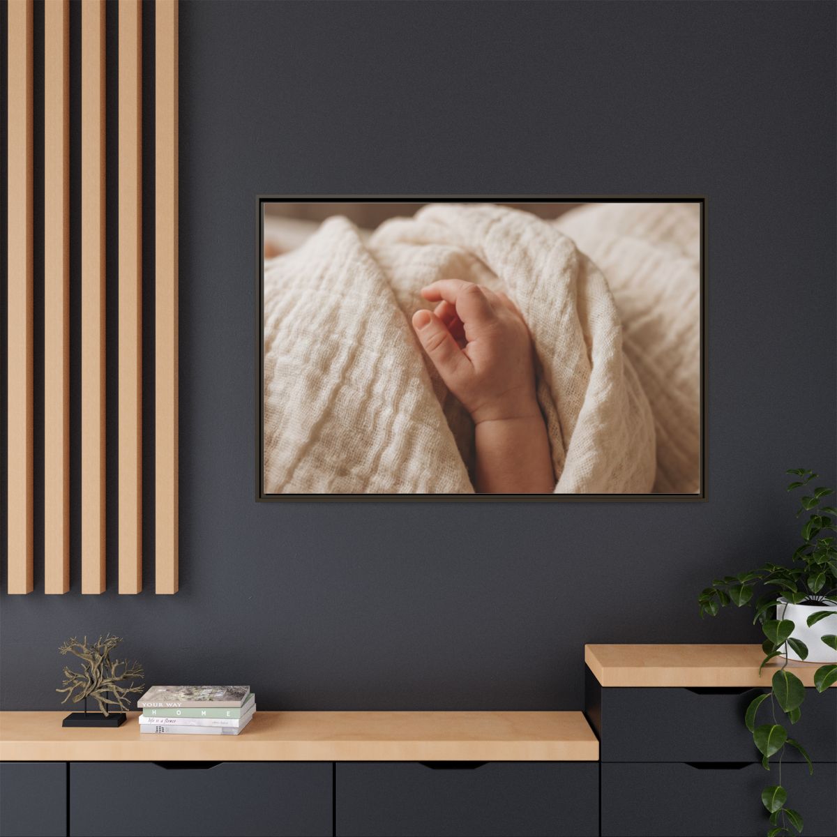 Framed Matte Canvas - Neutral Nursery — Espresso / 1.25"