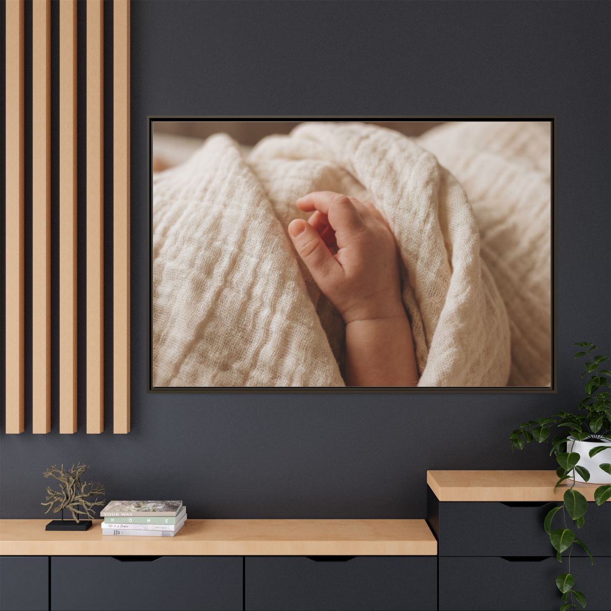 Framed Matte Canvas - Neutral Nursery — Espresso / 1.25"