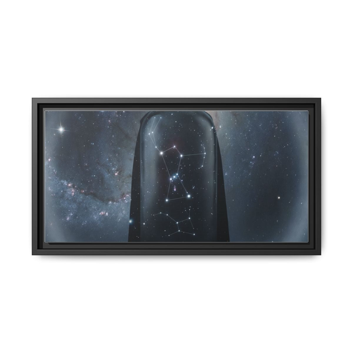 Framed Matte Canvas - Cosmic Sentinel — Black / 1.25" (10×8, 12×9, 14×11, 16×12, 20×10, 18×12, 20×16, 24×16, 24×18, 36×12, 24×20, 32×16, 30×20, 30×24, 32×24, 48×16, 36×24, 48×24, 40×30, 60×20, 48×32, 60×30 & 60×40)