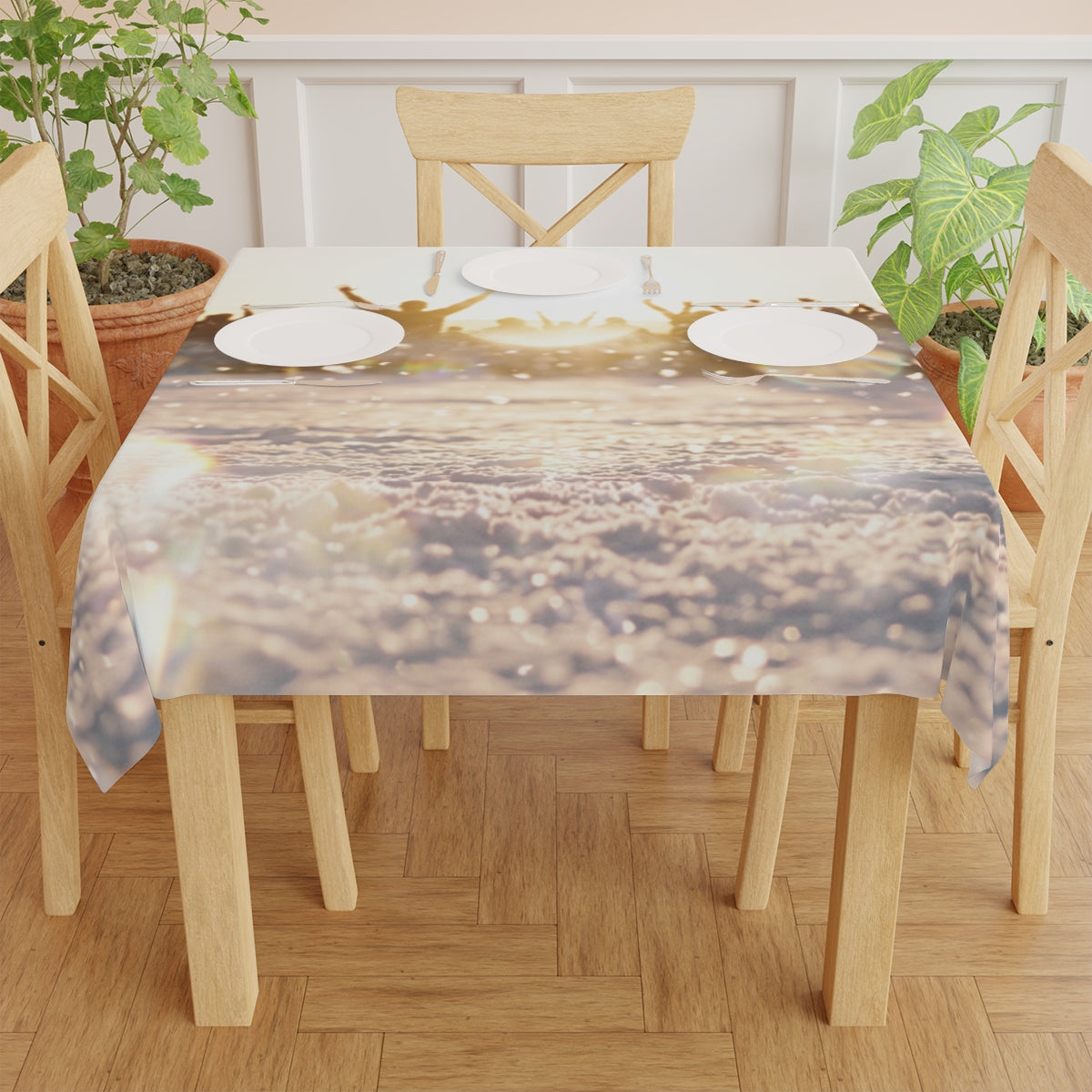 Golden Hour Crowd Celebration Tablecloth
