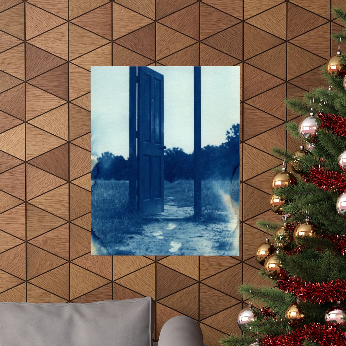 Matte Vertical Poster - Cyanotype Gate (8×10 & 36×54) |...