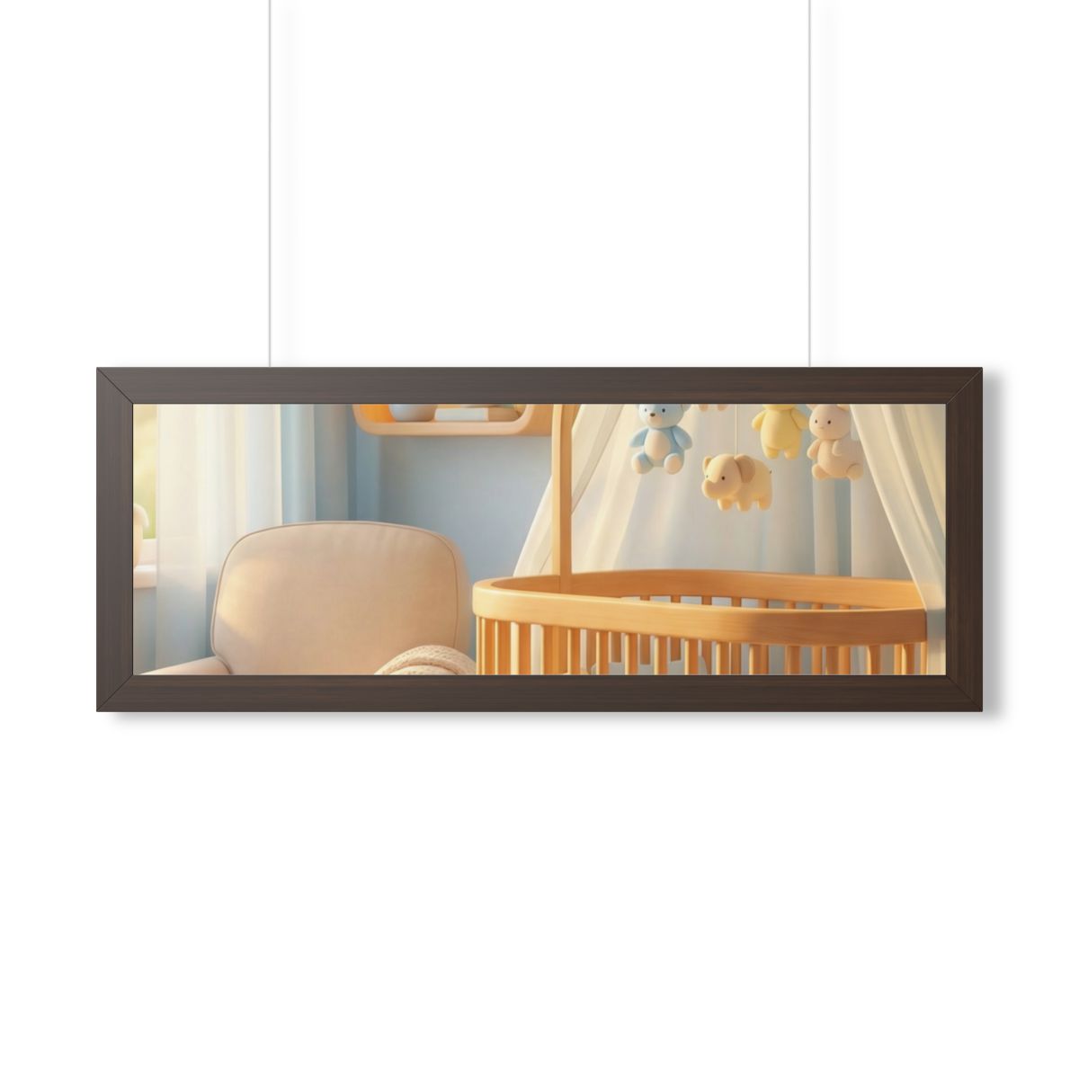 Framed Horizontal Poster - Dreamy Serene Nursery Art —... |...