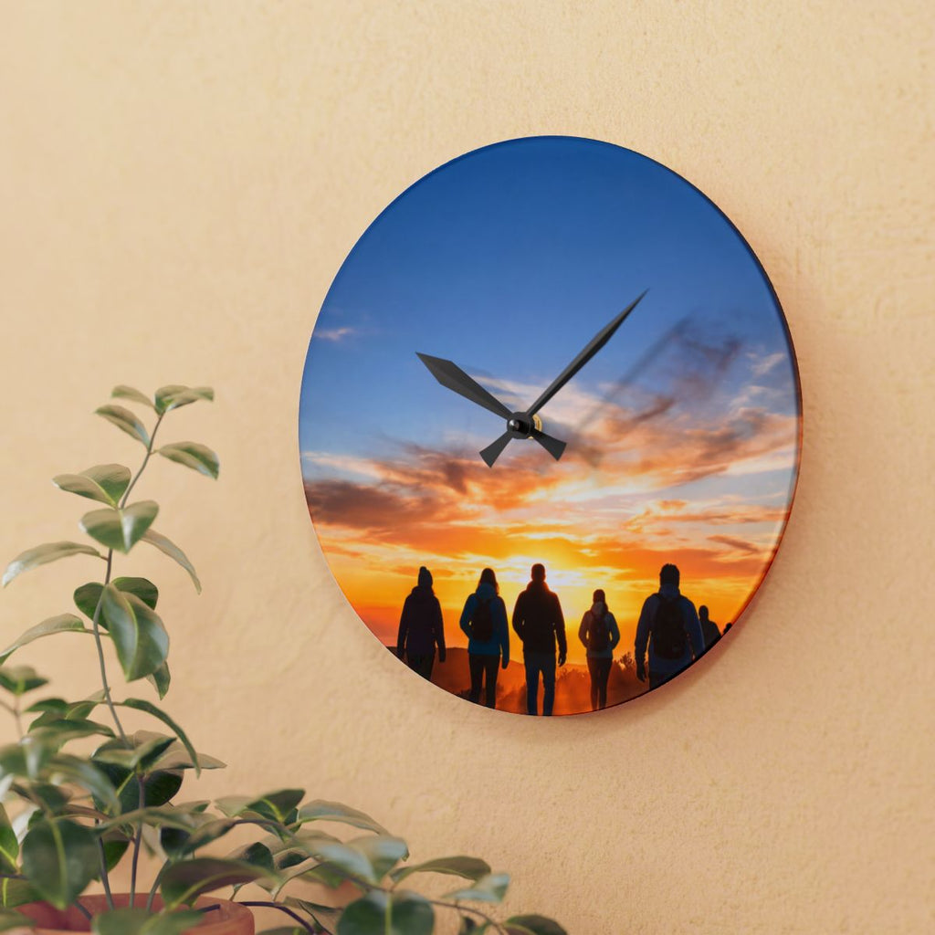 Acrylic Wall Clock - Sunset Horizon