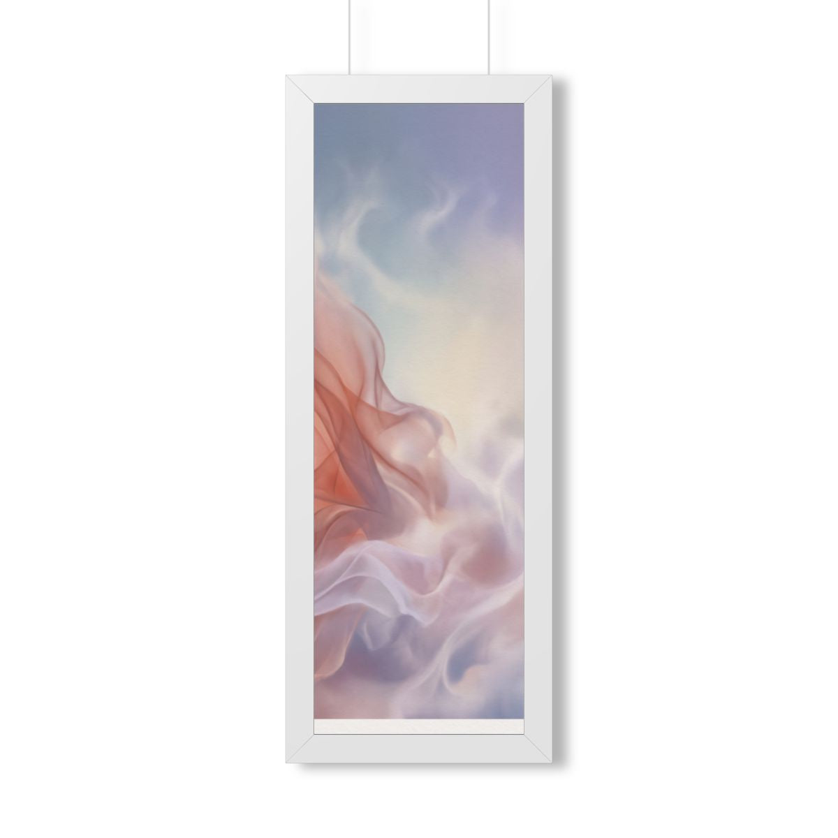 Framed Vertical Poster - Ethereal Silk Flow Pastel... |...