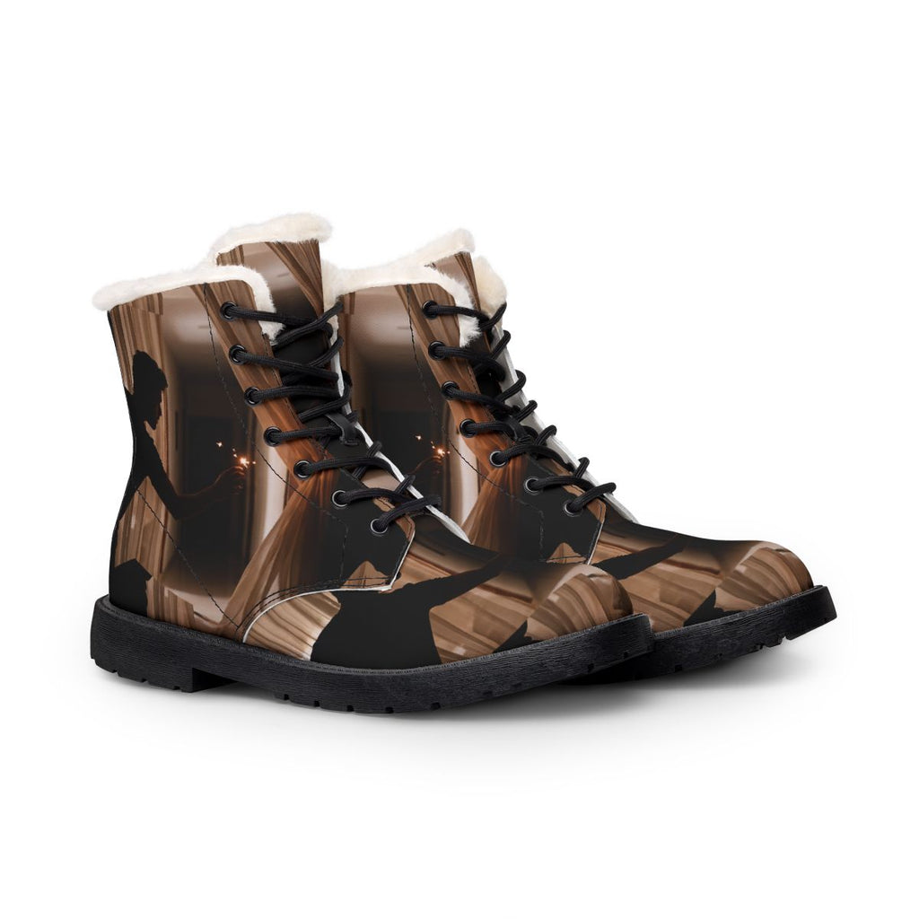 Men's Fur and Leather Boots Nocturnal Silhouette