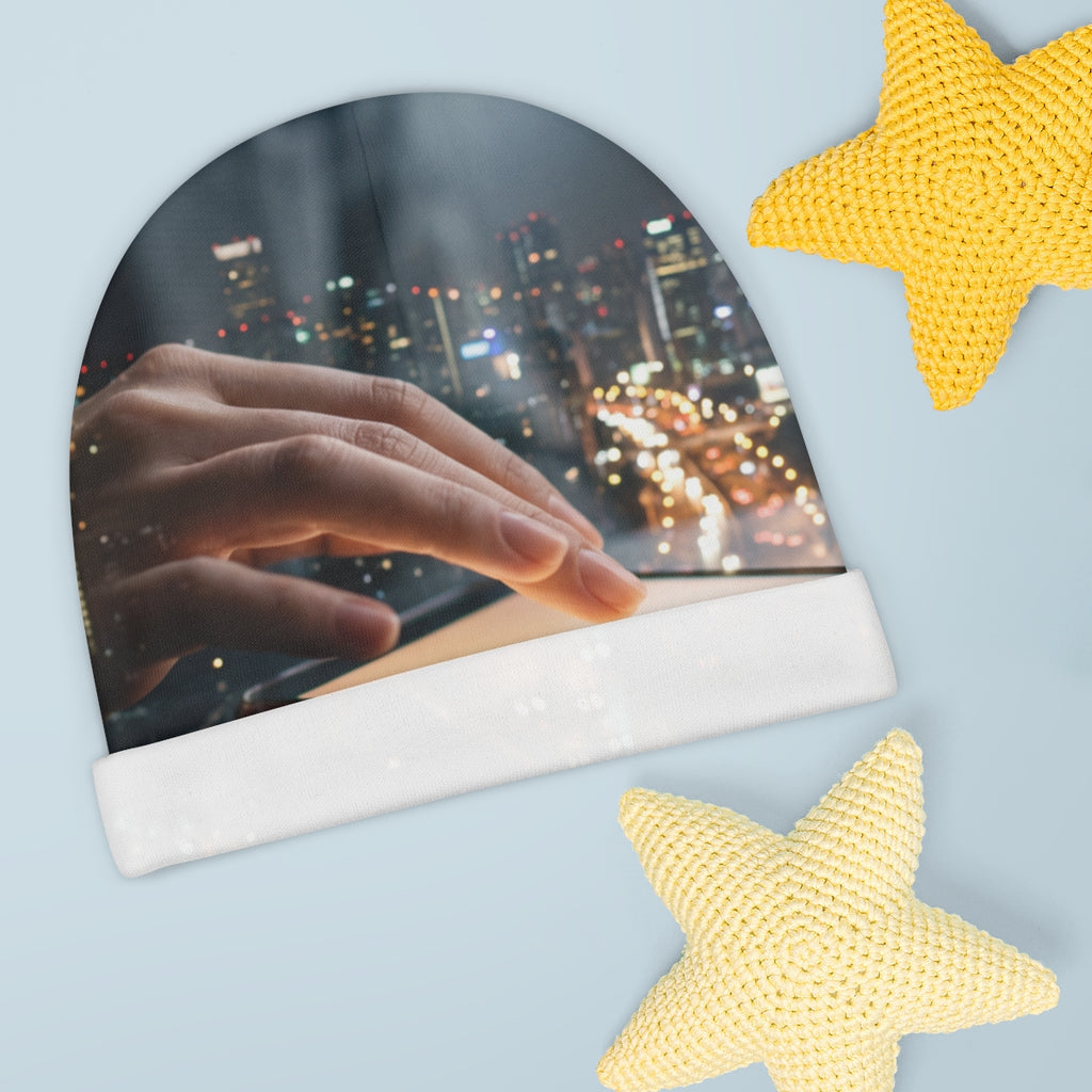 Futuristic City Light Baby Beanie