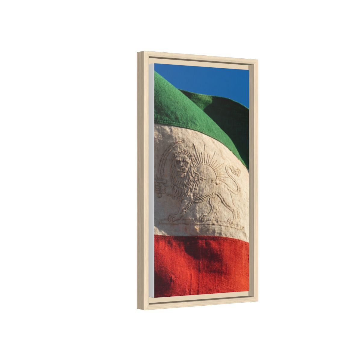 Framed Canvas Art - Distressed Flag — Natural / 1.25"