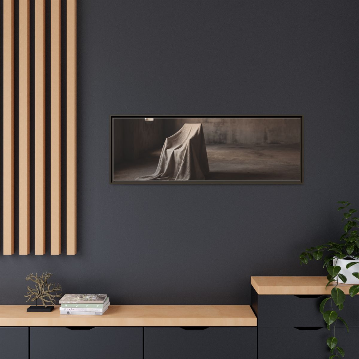 Matte Canvas, Framed - Wabi-Sabi Room — Espresso / 1.25"