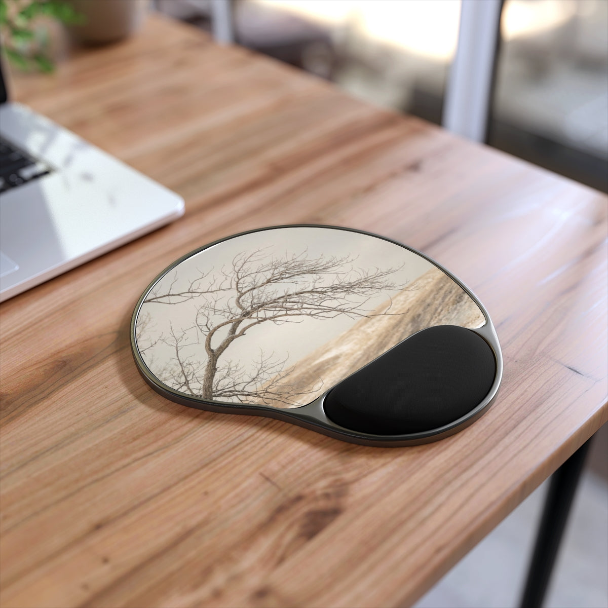 Mouse Pad With Wrist Rest - Winter Branch Solitude Landscape...