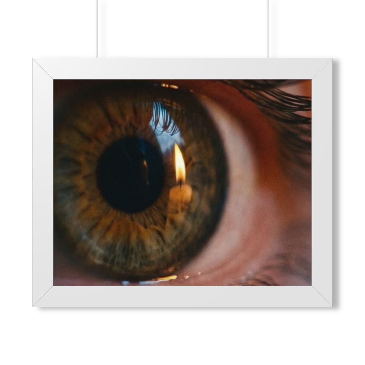 Framed Horizontal Poster - Amber Iris Reflection Fine Art......