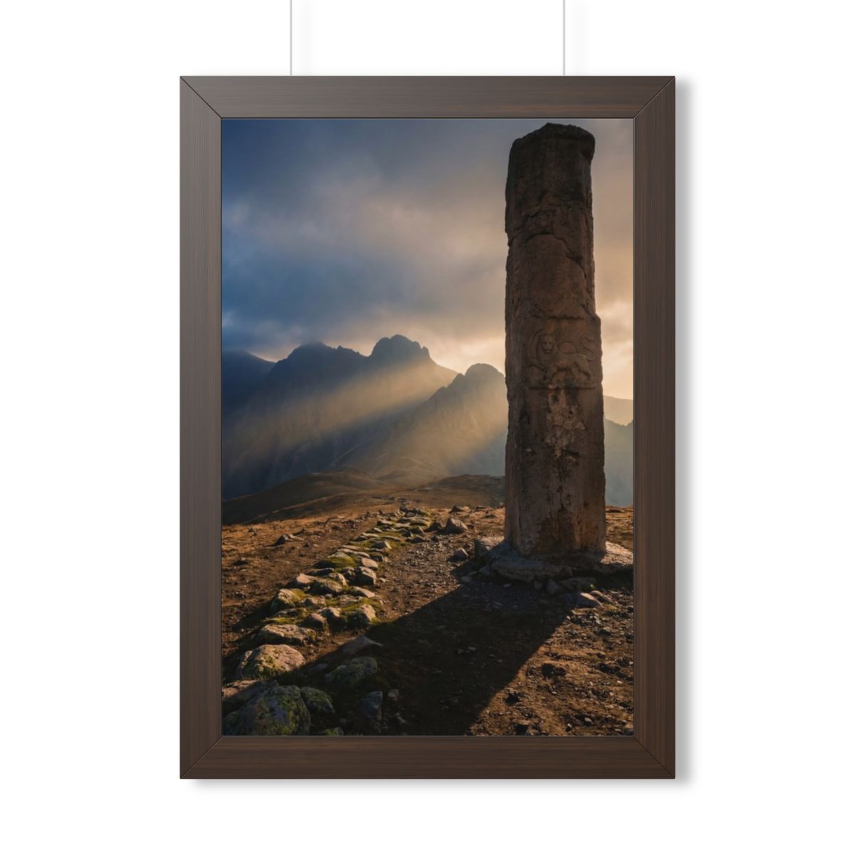 Framed Vertical Poster - Mystic Monolith Ancient Persian......