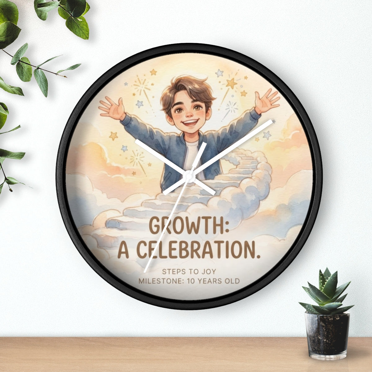 Wall Clock - Steps to Joy Celestial | Echovira Gallery
