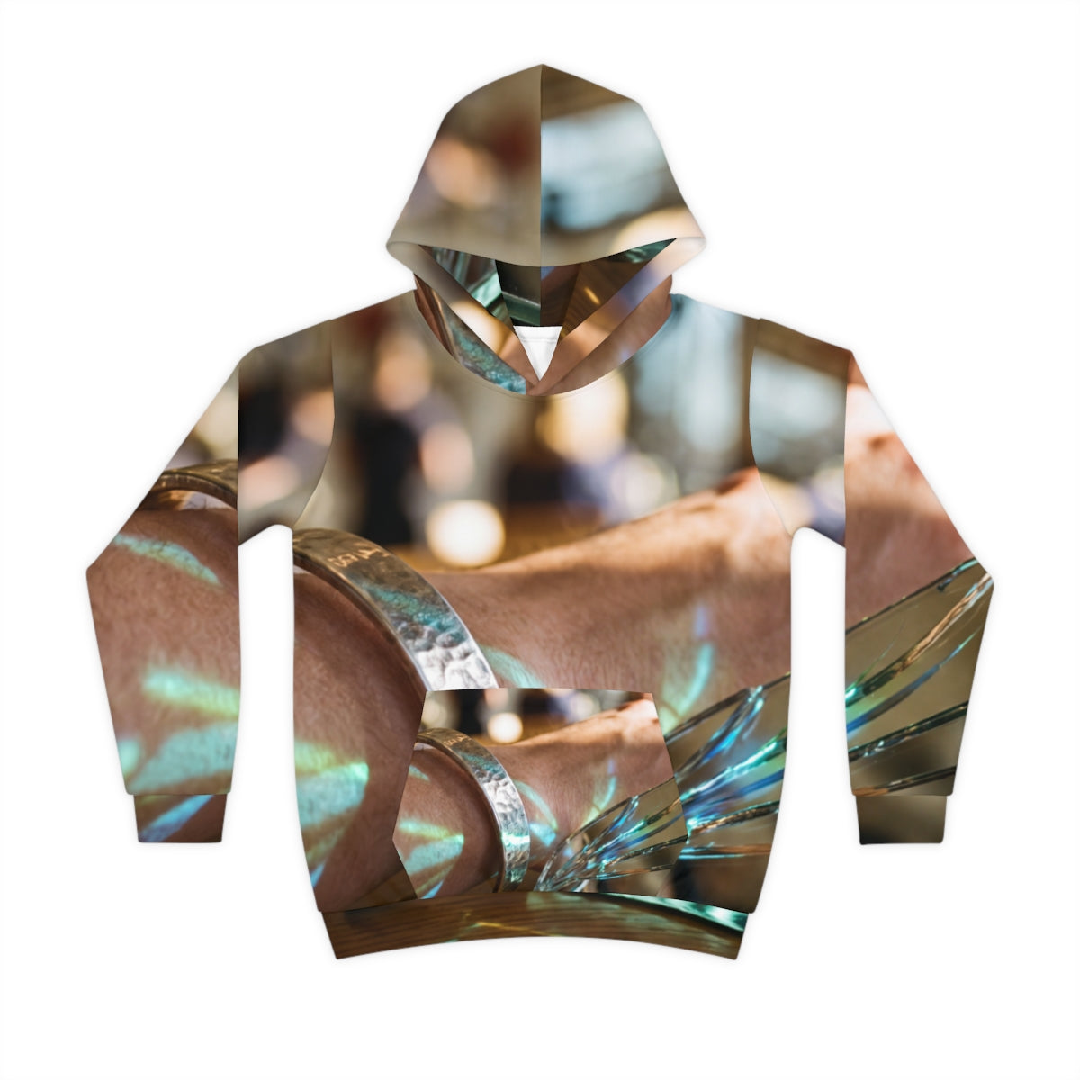 Children's Hoodie with Silver Cuff and Prismatic Art