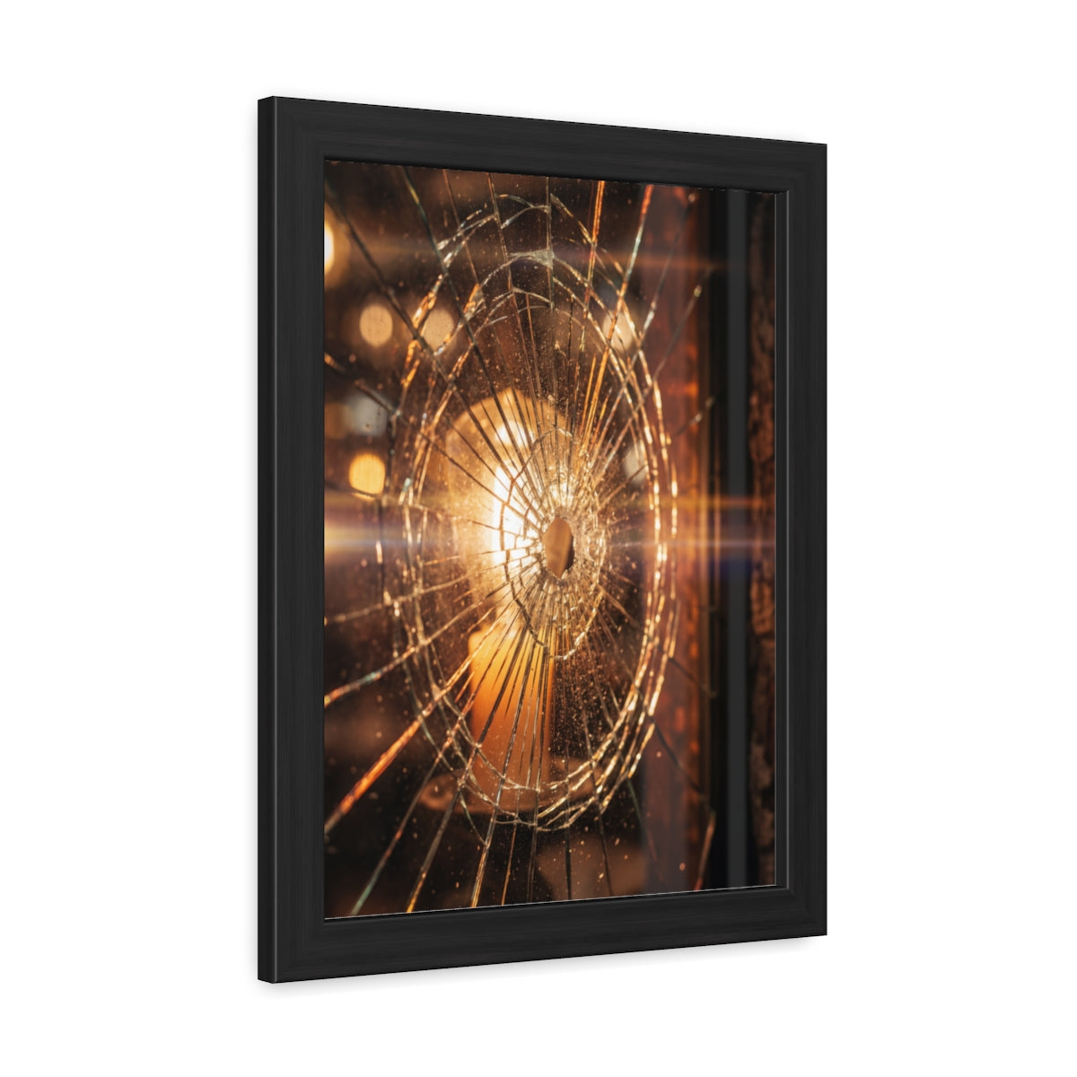 Framed Poster - Moody Fractured Glass — Portrait