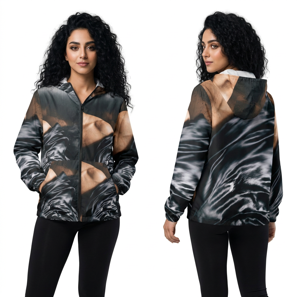Dark Chiaroscuro Form Unisex Windbreaker Jacket