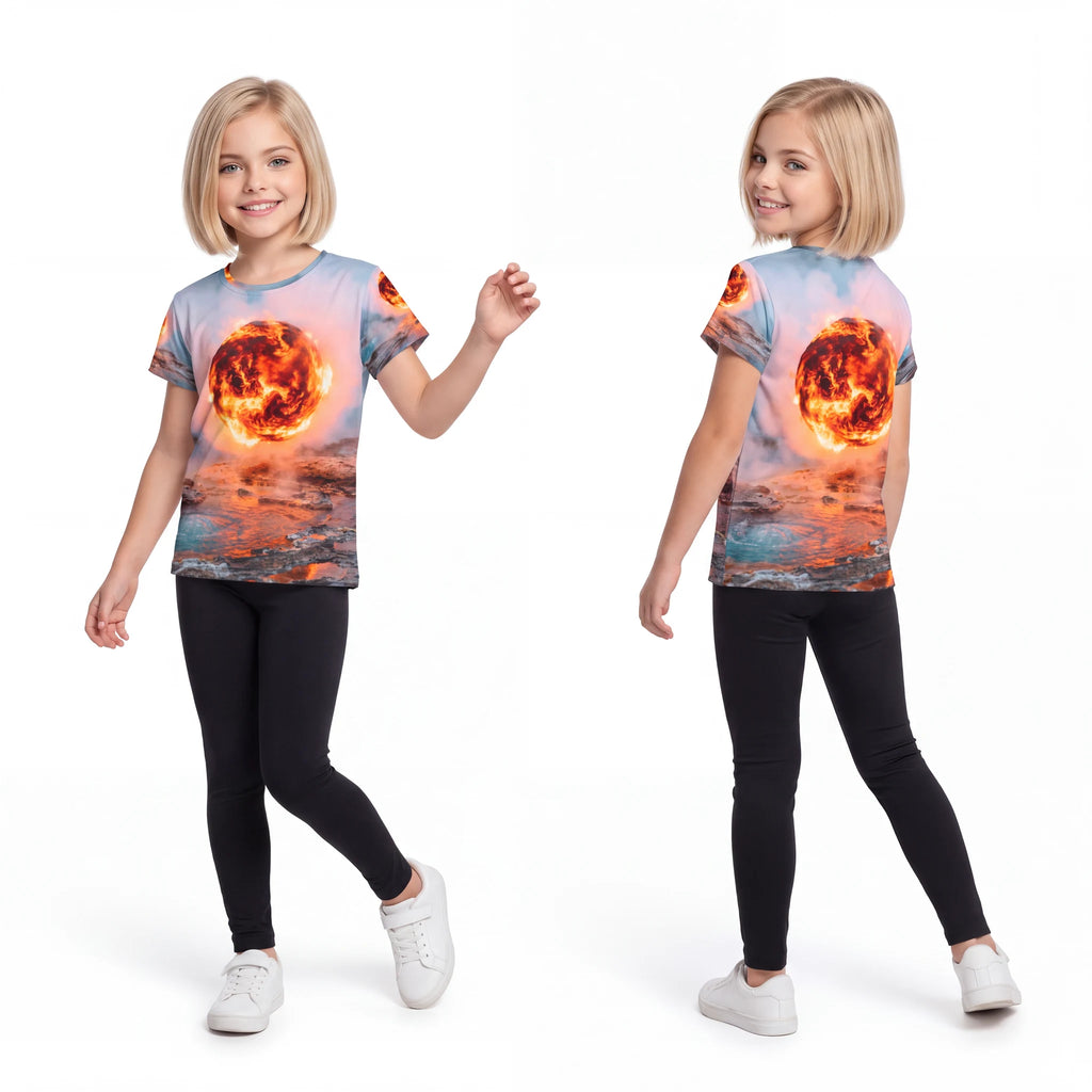 Kids Sports Jersey Fire Orb Geothermal Art